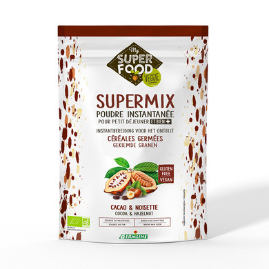 Supermix pentru micul dejun cu alune de padure si cacao bio 350g