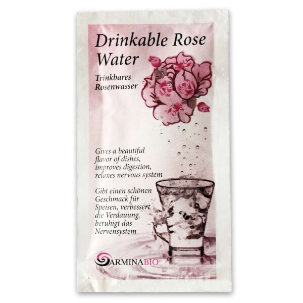 Apa de trandafir pentru baut in pliculete bio 10ml