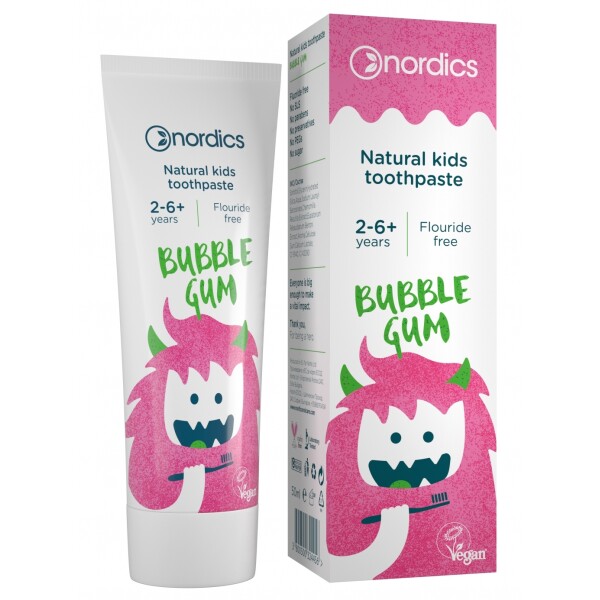 Pasta de dinti naturala pentru copii Bubble Gum 50ml Nordics