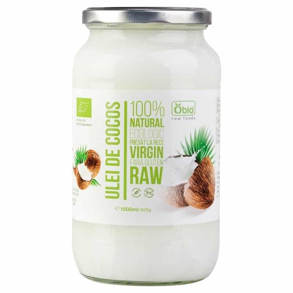 Ulei de cocos virgin raw bio 1000ml/920g 1